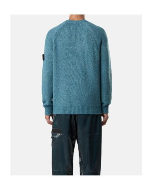 Stone Island Blue Logo Patch Crewneck Jumper for men