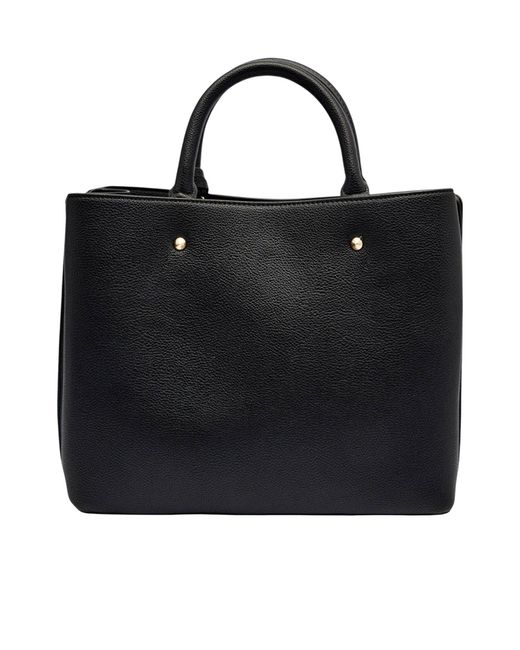 Guess Black Meridian Logo Plaque Top Handle Bag