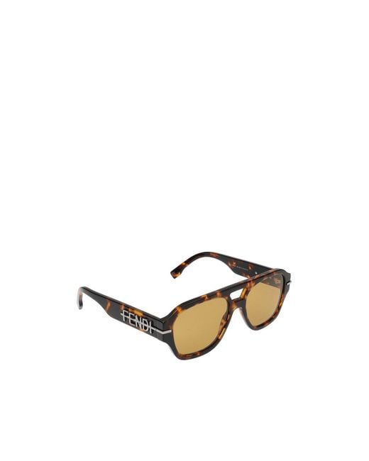 Fendi Metallic Eyewear Aviator Frame Sunglasses for men