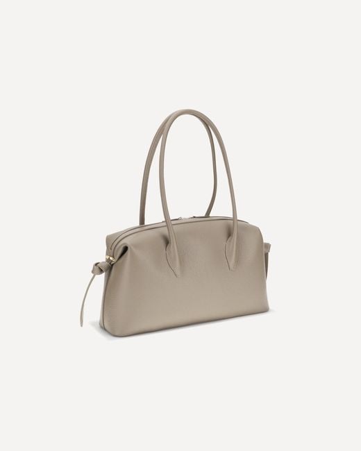 Yuzefi Gray Brioche Duffle Shoulder Bag