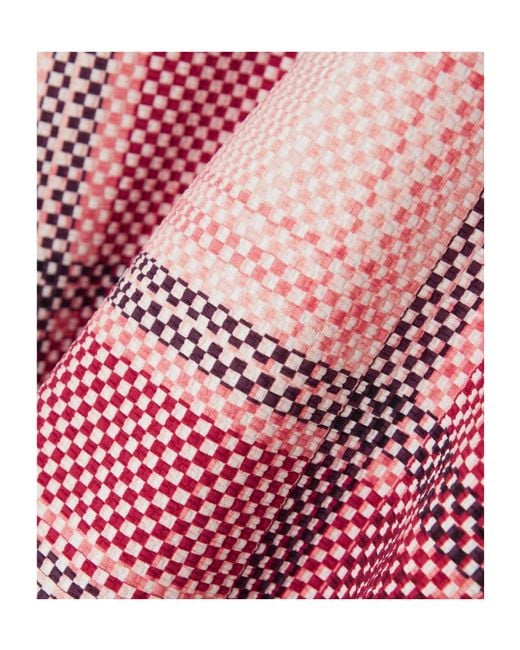 Marysia Swim Pink Scalloped Checked Seersucker Halterneck Tennis Dress