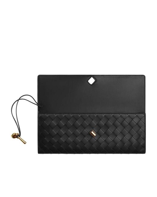 Bottega Veneta Black Andiamo Clutch Bag