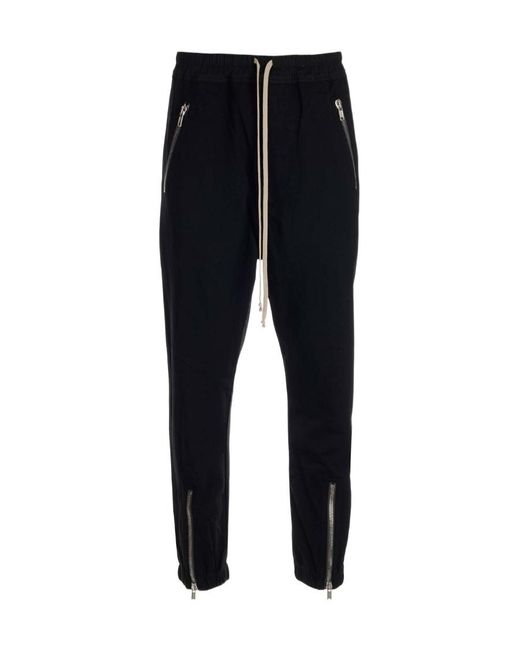 Rick Owens Black Drawstring-Fastening Waistband Track Pants for men
