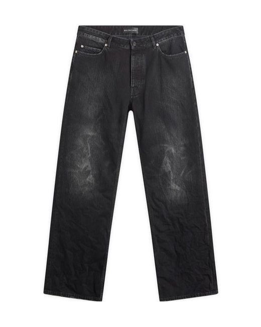 Balenciaga Gray Ripped Jeans for men