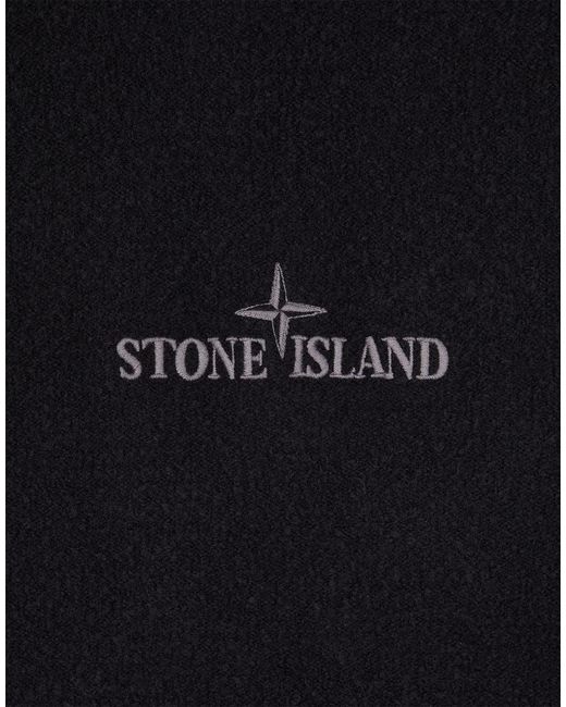 Stone Island Black Logo-Embroidered Short-Sleeve Jumper for men