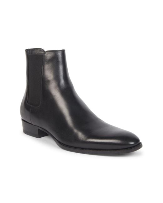 Saint Laurent Black Wyatt Chelsea Boots for men