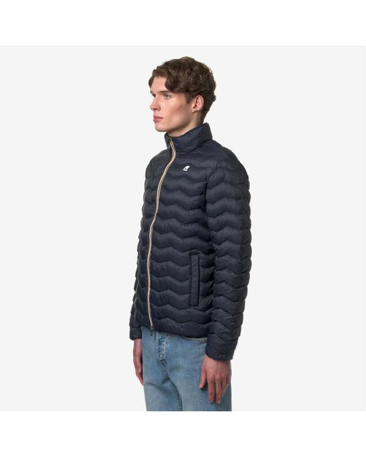 K-Way Blue Valentine Quilted Warm Zipped Jacket for men