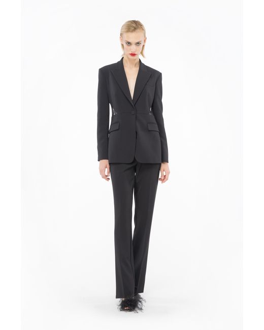 Pinko Blue Technical Crepe Trousers