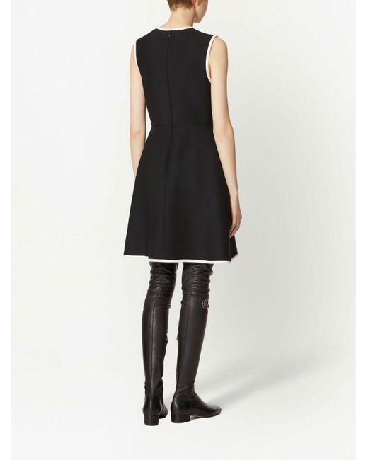 Valentino Black Stud Detailed Crewneck Sleeveless Dress