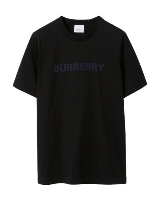 Burberry Black Logo-Print Cotton T-Shirt