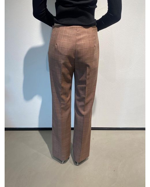 Max Mara Brown Prince Of Wales Check Trousers