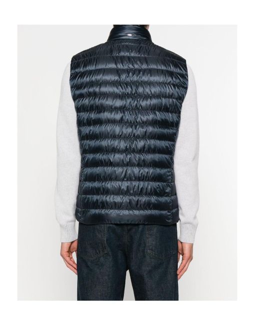 Herno Blue Quilted Zip-Up Vest for men
