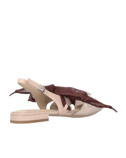 Pinko Brown Bow Pointed Toe Slingback Pumps