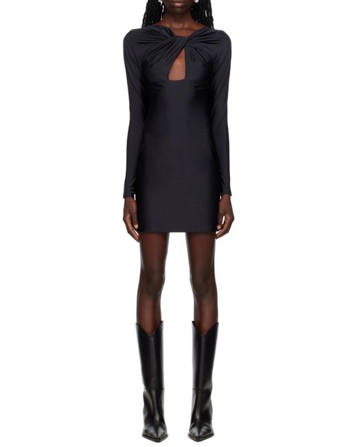 Coperni Black Twist Detailed Cut-Out Mini Dress
