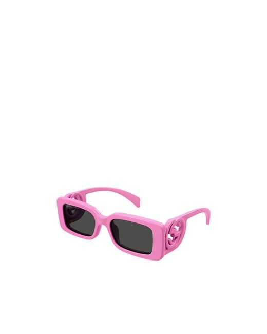 Gucci Pink Eyewear Rectangle Frame Sunglasses