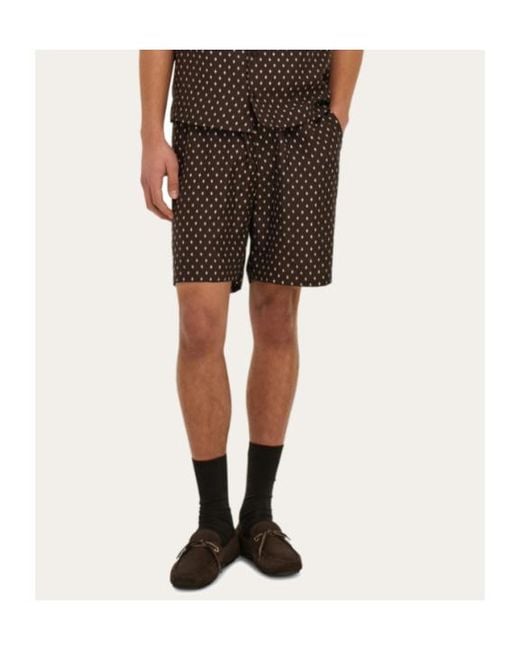 Ferragamo Multicolor Ferragamo Geometric Print Bermuda Shorts for men