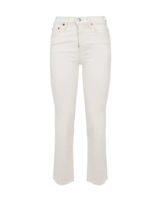 Re/done White Logo Jeans