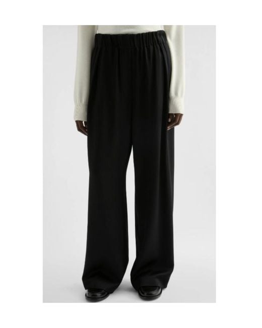 Jil Sander Black Pleated Wide-Leg Pants