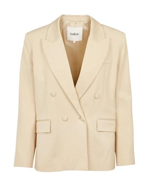 Ba&sh Natural Double-Breasted Blazer