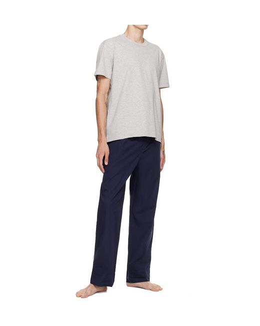 Tekla Gray Crew Neck T-Shirt for men