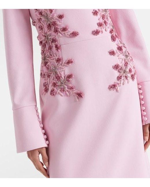 Rebecca Vallance Pink Lulee Embellished Floral Gown