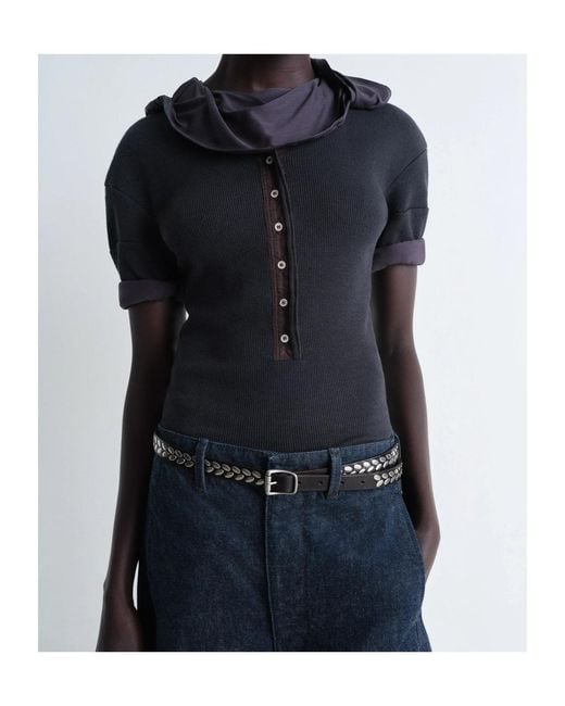 Lemaire White Stud Belt