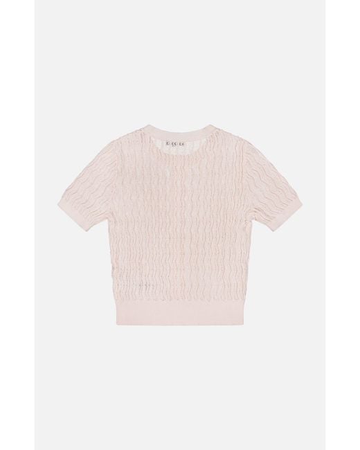 Rag & Bone Pink Crew Neck Short-Sleeved Knit Sweater