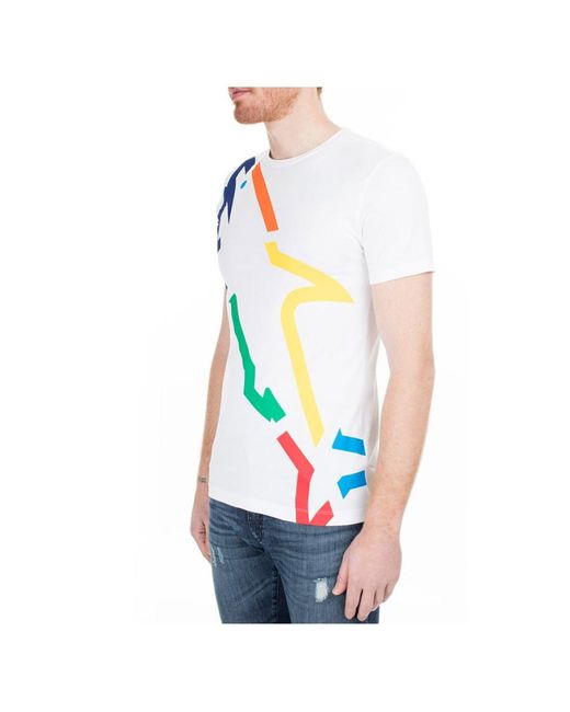 Paul & Shark Blue Printed T-Shirt With Round Neck for men