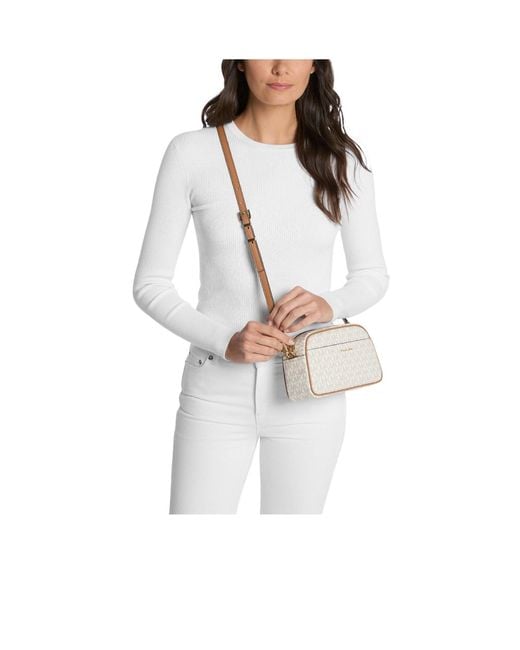 MICHAEL Michael Kors Natural Offwhite Monogramprint Camera Crossbody Bag
