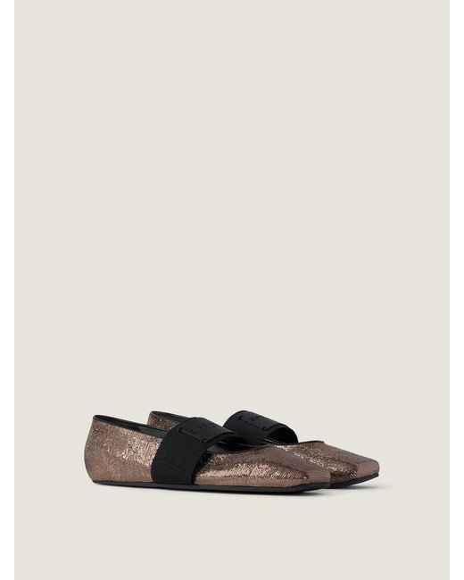 Givenchy Brown Sliced Square Strap Ballet Flats