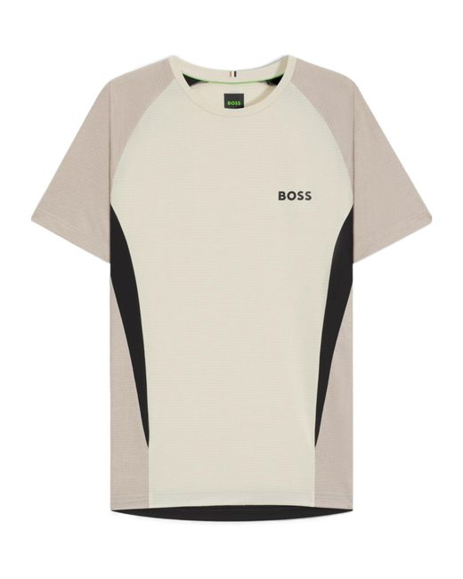 Boss White Panelled Short-Sleeve T-Shirt for men
