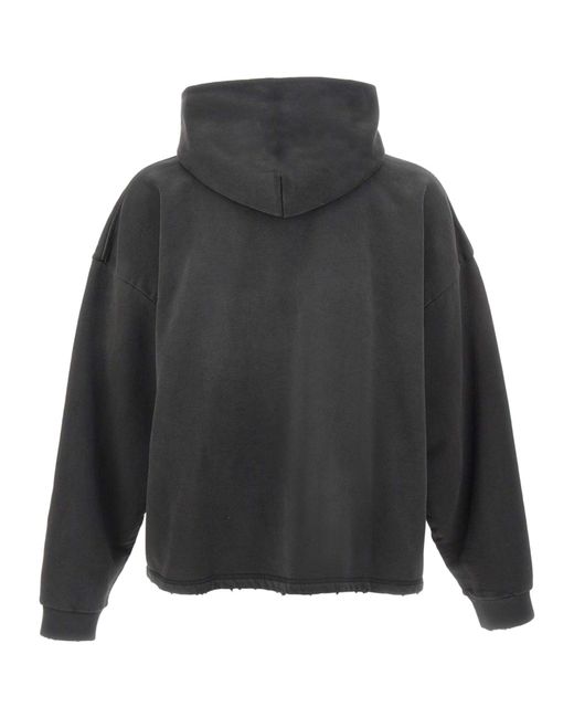 Represent Gray Studded Logo Hooded Sweater for men
