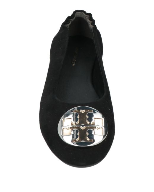 Tory Burch Black Suede Ballet Flats