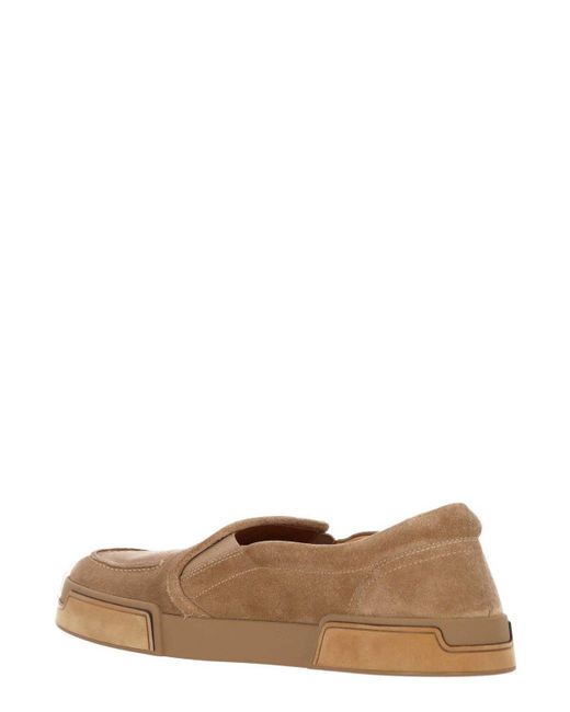 Dolce & Gabbana Natural Portofino Round Toe Flat Shoes for men