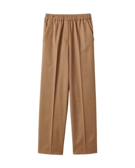 Miu Miu Brown Camel Hair Drawstring Pants
