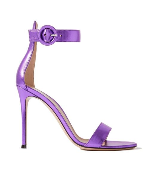 Gianvito Rossi Purple Round-Headed High-Heeled Sandals