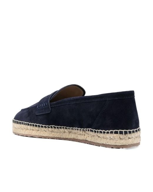 Gianvito Rossi Blue Round Toe Slip-On Espadrilles for men
