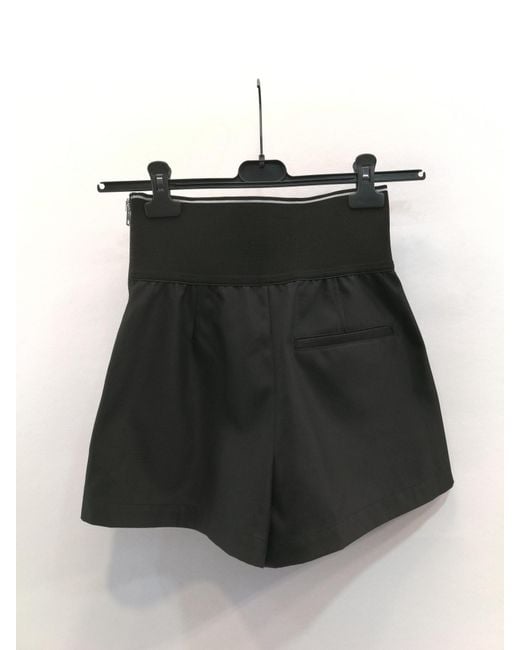 Alexander Wang Black Logo Waistband High-Waist Shorts