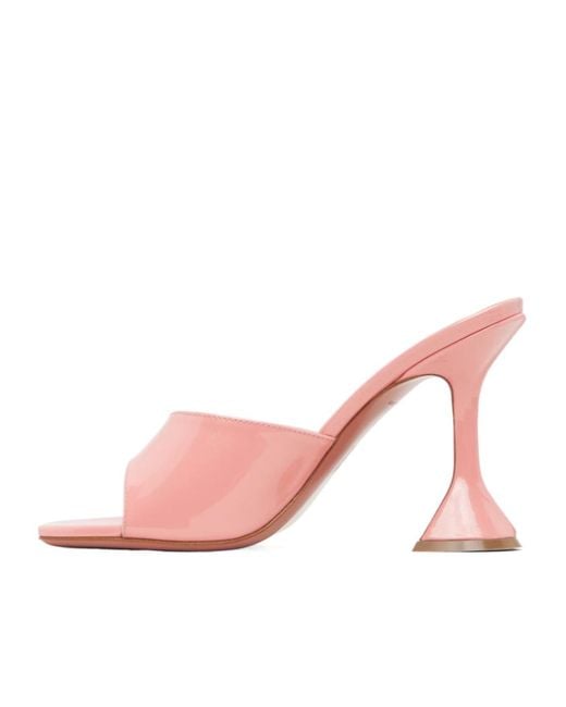 AMINA MUADDI Pink Open-Toe Square-Toe Sandals
