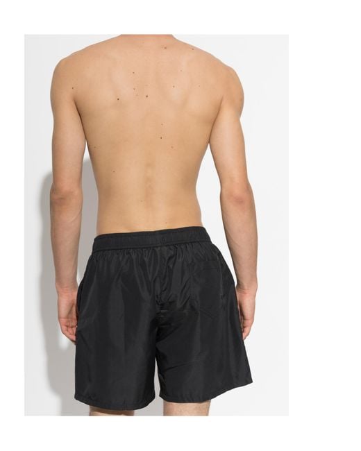 Moschino Black Drawstring Swim Trunks for men