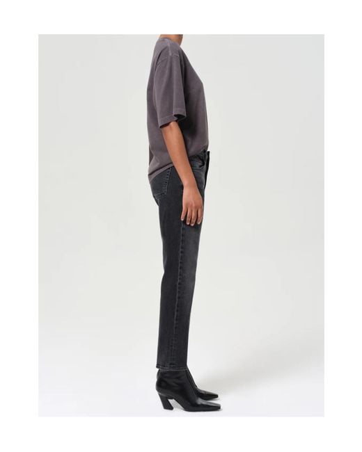 Agolde Gray Straight-Leg Jeans