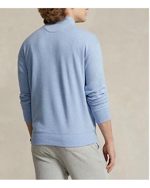Polo Ralph Lauren Blue Polo Pony Half-Zip Jumper for men