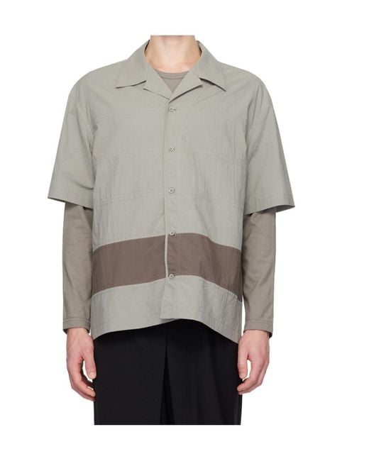 Craig Green Gray Panelled Short Sleeve Shirt for men