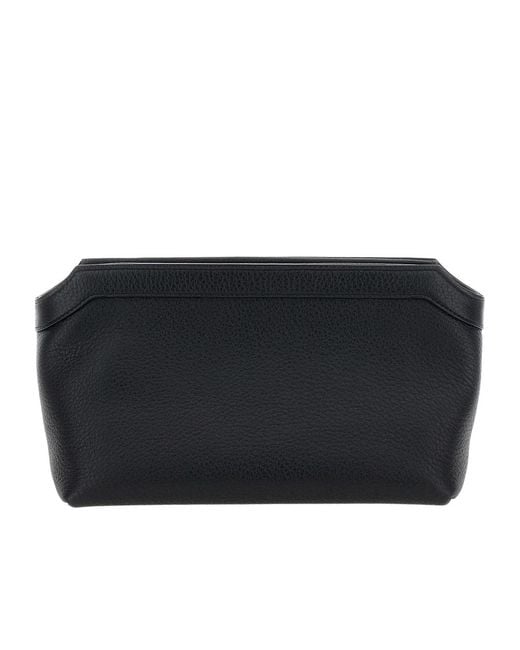 The Row Black Terrasse Zip Clutch Bag