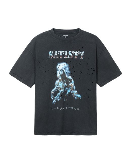 Satisfy Black Mothtech Distressed T-Shirt for men