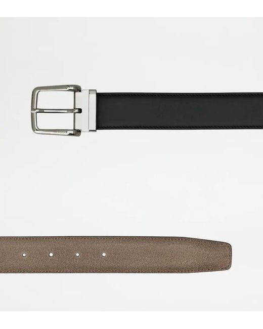 Tod's Black Adjustable Double-Sided Belt for men