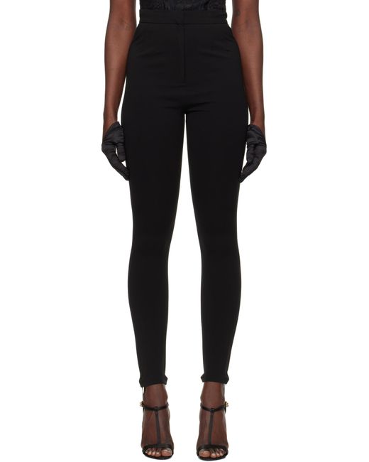 Dolce & Gabbana Black Jersey Milano Rib Leggings With Stirrups