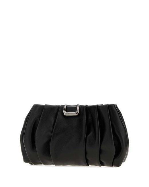 Brunello Cucinelli Black Pleated Clutch