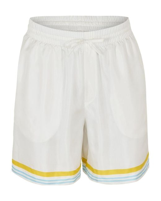 Casablanca White Drawstring Athletic Shorts for men