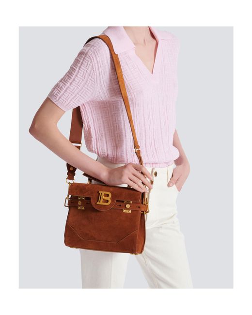 Balmain Brown B-Buzz 23 Foldover Top Tote Bag